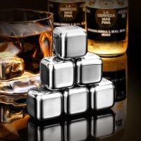 Кубчета за Изстудяване Whiskey Stones Метални Камъни за Уиски Whisky Stones Охладителни Форми за Лед, снимка 6 - Сервизи - 37401451