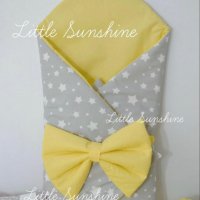 Невероятно бебешко одеалце Little Sunshine тип "прегърни ме" /порт бебе/голяма панделка, снимка 4 - Спално бельо и завивки - 29654391