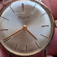 швейцарски позлатен часовник Magna, снимка 6 - Мъжки - 44145419