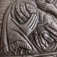Старинна икона сребро 950. Гръцка. Богородица с Младенеца. , снимка 7 - Антикварни и старинни предмети - 44186076