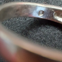 Стар сребърен пръстен с камъни и багети / проба 925 и печат на ювелира , снимка 6 - Пръстени - 44758827
