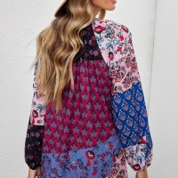 Дамска блуза с принт на цветя, снимка 2 - Блузи с дълъг ръкав и пуловери - 40526067