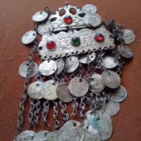 Старинни накити за глава-трепки и монети., снимка 4 - Колекции - 44699393