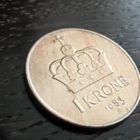 Mонета - Норвегия - 1 крона | 1983г., снимка 1 - Нумизматика и бонистика - 31893387