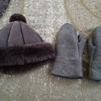 Детски шапки и ръкавици-кафявата шапка и ръкавици са много топли,от естествена кожа., снимка 2 - Шапки, шалове и ръкавици - 30898333