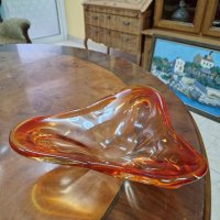 Красива антикварна купа фруктиера бомбониера цветно стъкло , снимка 2 - Антикварни и старинни предмети - 40503928