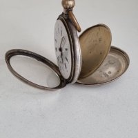 Антикварен механичен джобен сребърен часовник Swiss Galonne 800 silver , снимка 3 - Джобни - 42179092