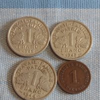 Четири монети франк Франция / пфенинг Германия за КОЛЕКЦИЯ ДЕКОРАЦИЯ 31825, снимка 1 - Нумизматика и бонистика - 44473255