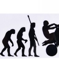 Еволюция на човека Маймуна Човек Мотор Моторист стикер лепенка за автомобил кола мотор, снимка 1 - Аксесоари и консумативи - 37198548