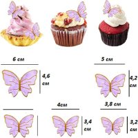 10 бр картонени пеперуди украса декор за торта мъфини кексчета, снимка 3 - Други - 44247394
