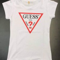 Дамски тениски Guess в бял и черен цвят , снимка 1 - Тениски - 34324309
