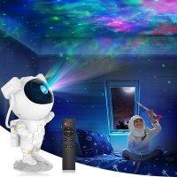 Астронавт звезден проектор, звездно небе, Нощна лампа за деца, 360 настройка, дистанционно, снимка 2 - Детски нощни лампи - 42830171