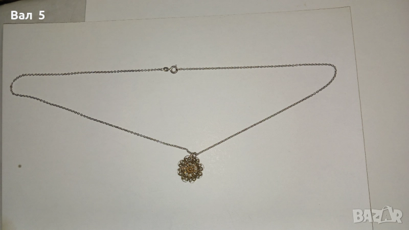 Красиво колие , медальон - СРЕБРО , ФИЛИГРАН, снимка 1
