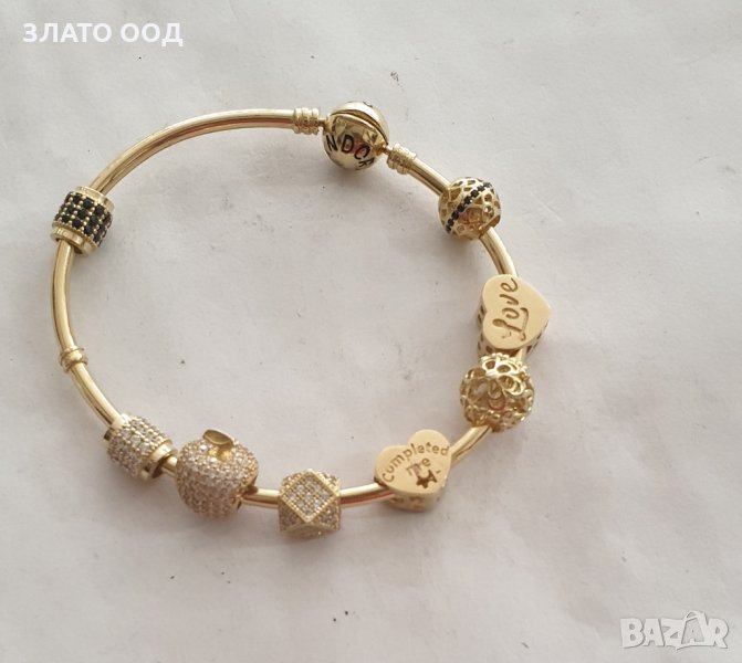 ЗЛАТНИ 14К ТАЛИСМАНИ, стопери, ГРИВНИ тип " PANDORA" , снимка 1