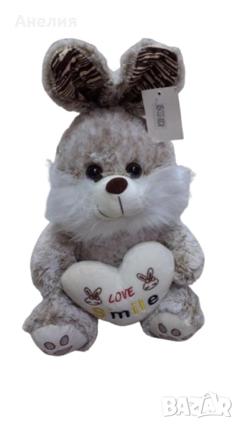 Подаръчна плюшена играчка Зайче Love Smile, снимка 1