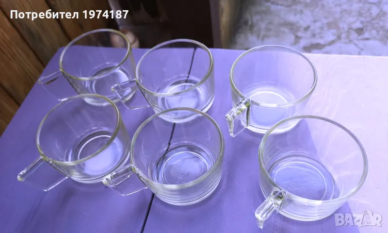 Ново. Стъклени чаши за кафе чай, снимка 1