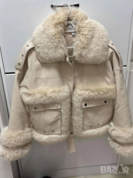 кожено яке с пух , снимка 1