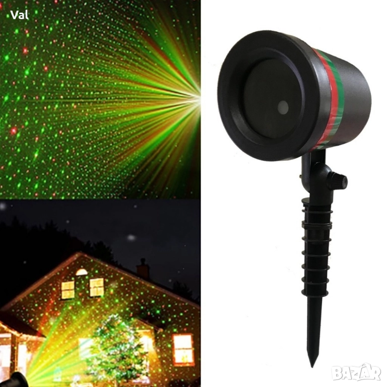 Лазерен прожектор Проектор за коледна украса Коледна лазерна лампа с празнична светлина, снимка 1