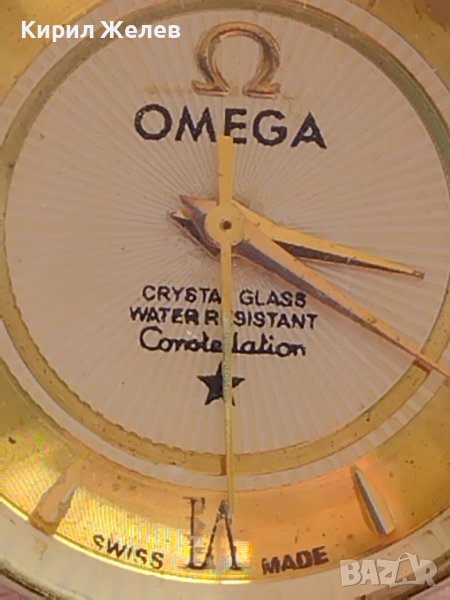 Марков дамски часовник OMEGA CRYSTAL GLASS WATER RESIST работи перфектен 38118, снимка 1