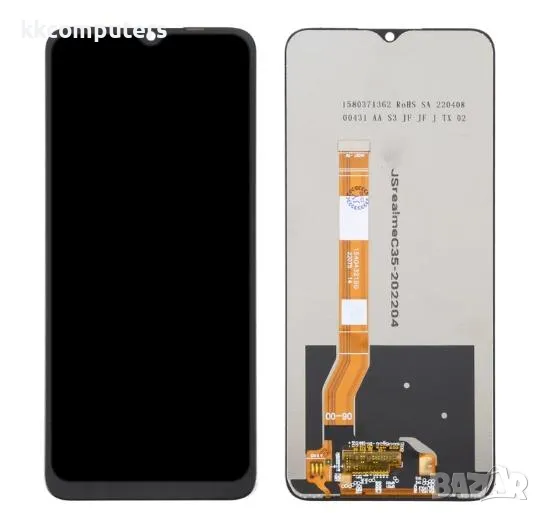 LCD Дисплей за Realme C35 / Narzo 50A Prime (4G) 2022 + Тъч скрийн /Черен/ Оригинал Service Pack Бар, снимка 1