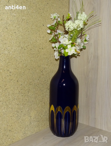 Стара Немска керамична ваза тип ШИШЕ висока 39 см., снимка 1