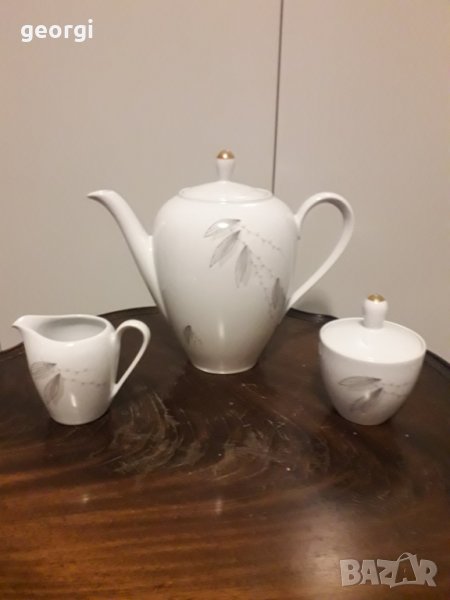 Немски порцелан Bavaria чайник със захарница и каничка за мляко , снимка 1