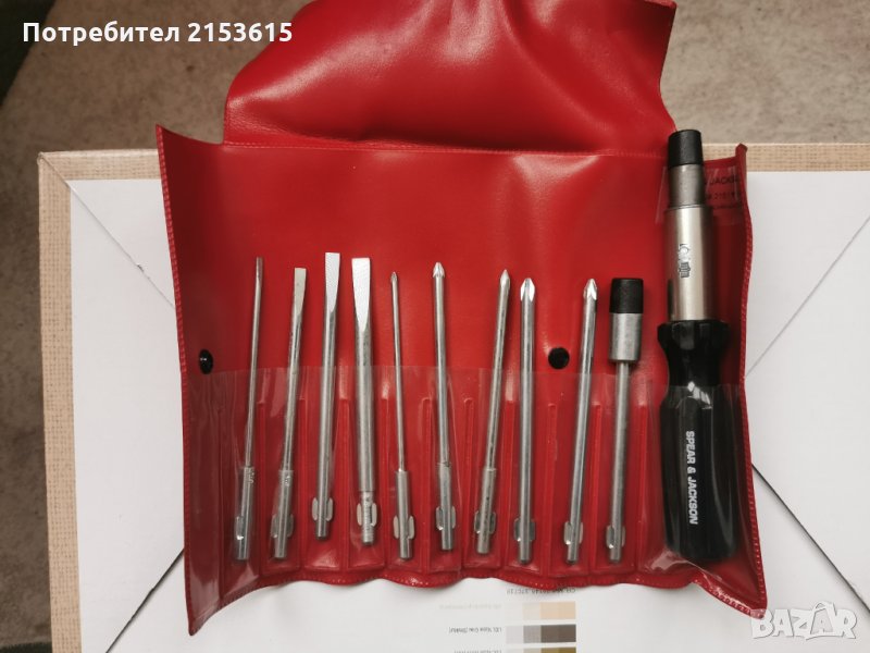 spear jackson рачет отвертка с 10 накраиника комплект made in england, снимка 1