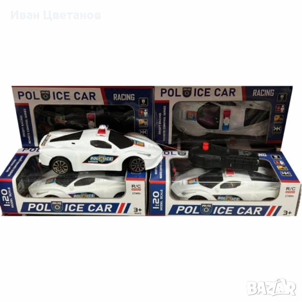 Полицейска кола с дистанционно управление и светлина - 1:20 мащаб, снимка 1