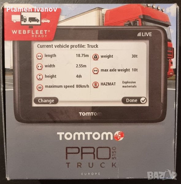 TomTom Professional 5150 Truck Live Europe 45 Countries Live Traffic, снимка 1