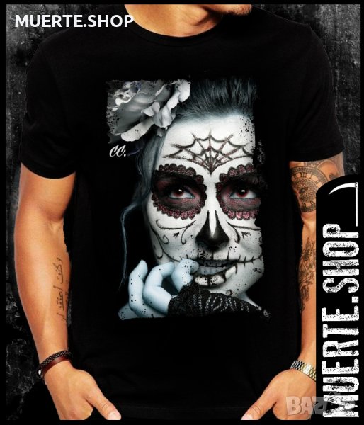 Черна тениска с щампа RED EYED SUGARSKULL, снимка 1