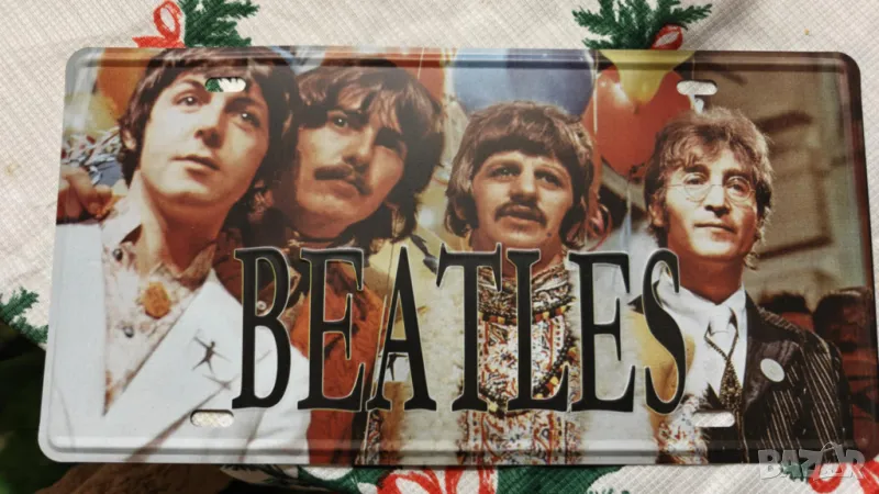 The Beatles-цветна метална табела-тип регистрационен номер, снимка 1