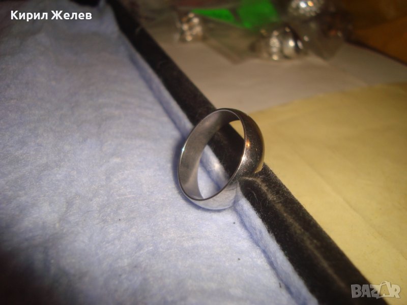 СТИЛНА ПОСРЕБРЕНА ХАЛКА НЕРЪЖДАЕМА БЛАГОРОДНА СТОМАНА ПРЪСТЕН МАЙСТОРСКА ИЗРАБОТКА 27741, снимка 1