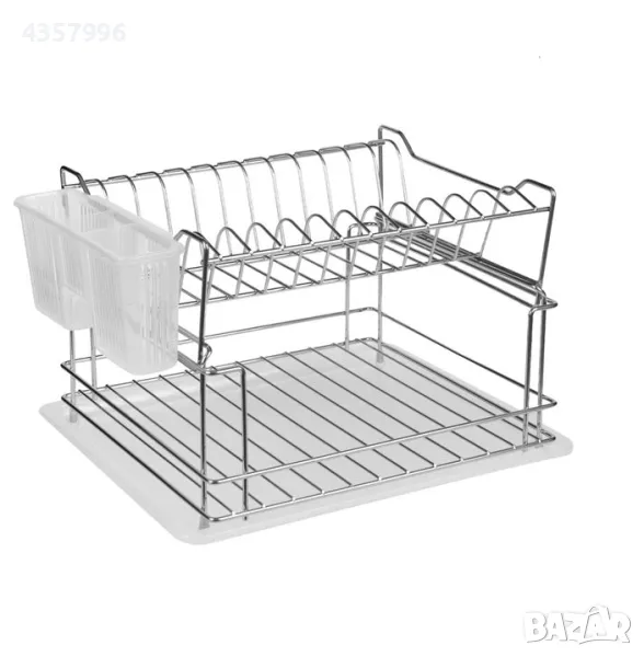  Сушилник за чинии, 2 нива, Метал, Сив , снимка 1