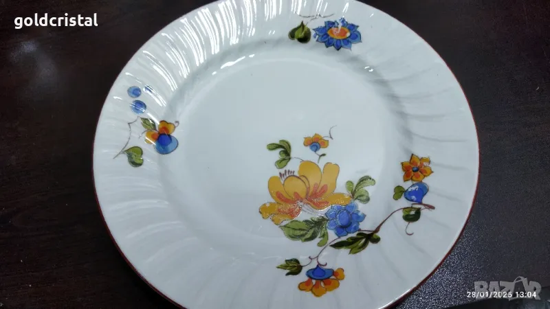 стар български порцелан плато кръгло, снимка 1