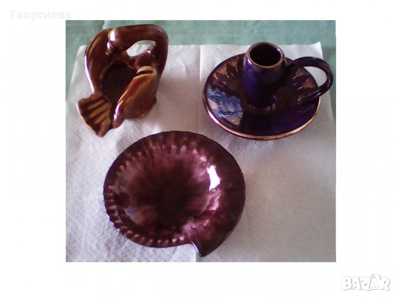 Ретро пепелници - 3 бр. и свещник - 1 бр., снимка 1