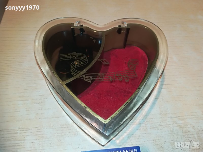 memory-музикална кутия сърце-15х15х6см-внос франция, снимка 1