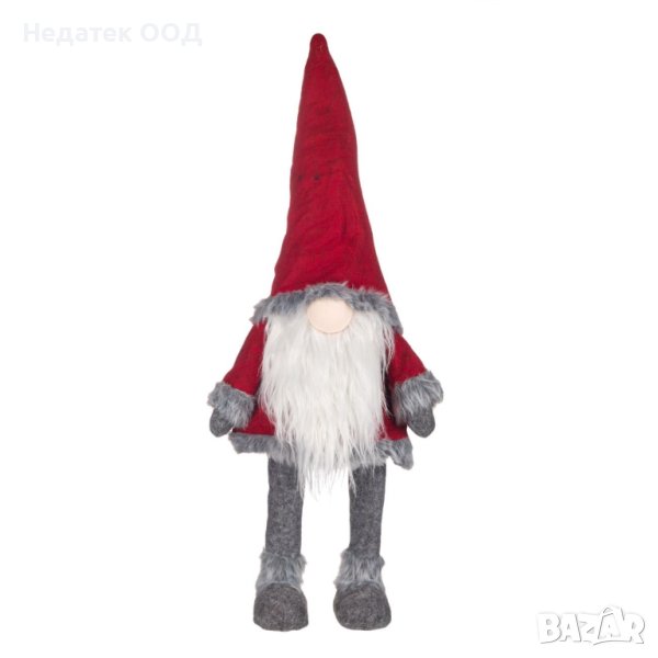 Коледна фигура, Гном, 70 см, Червено/ сив, снимка 1