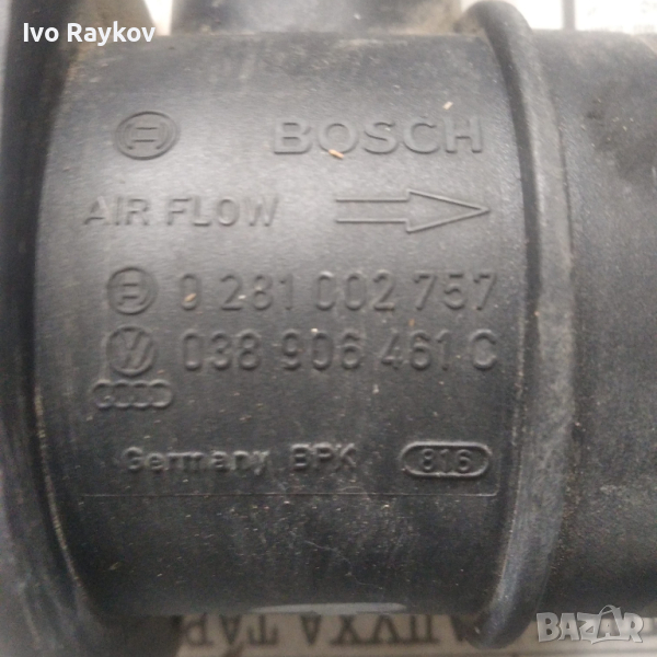 Дебитомер за Seat Leon 038 906 461 C , 0 281 002 757, снимка 1