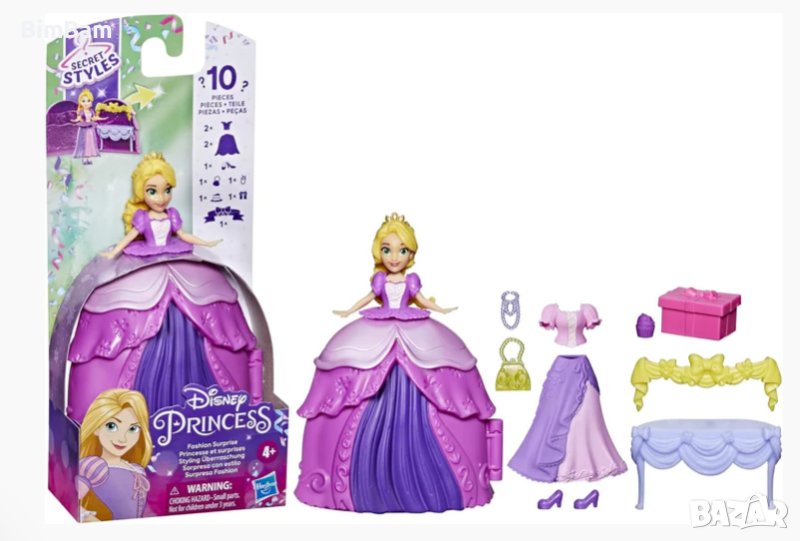 Кукла Рапунцел Fashion Surprise Secret Styles / Disney Princess /Hasbro/ ORIGINAL - 10 части, снимка 1