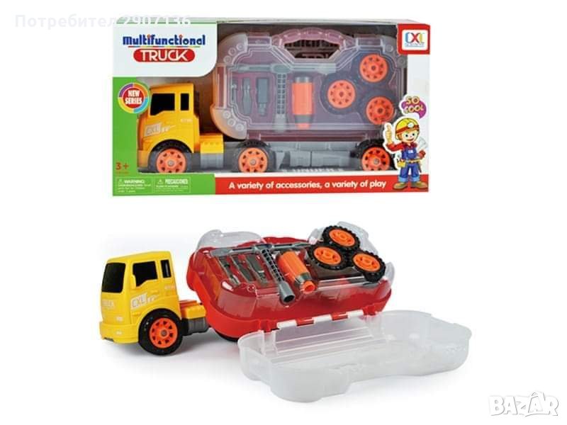 камион конструктор с аксесоари, резервни гуми и др., снимка 1