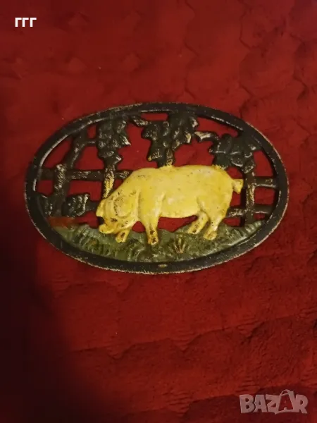 Стара чугунена табела от месарски магазин, снимка 1