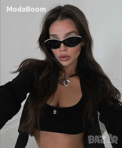 Ch🅰️nel черни дамски слънчеви очила , снимка 3 - Слънчеви и диоптрични очила - 48813505