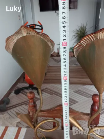 Стилни и красиви,антикварни, нощни лампи.Обявената цена е за двете., снимка 6 - Настолни лампи - 49612658