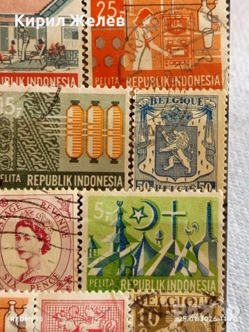 Стари пощенски марки от цял свят смесени БЕЛГИЯ, АМЕРИКА, ИНДОНЕЗИЯ за КОЛЕКЦИЯ ДЕКОРАЦИЯ 51566, снимка 7 - Филателия - 53218754