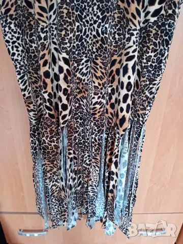 Рокля с ресни леопардов принт, снимка 4 - Рокли - 50427361