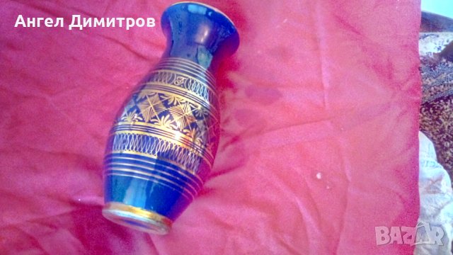 Стара красива керамична ваза с позлата , снимка 9 - Антикварни и старинни предмети - 37286463