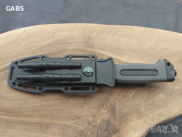 Тактически нож с кания,компас,запалка,свирка и точило,ТК302, снимка 4 - Ножове - 49437345
