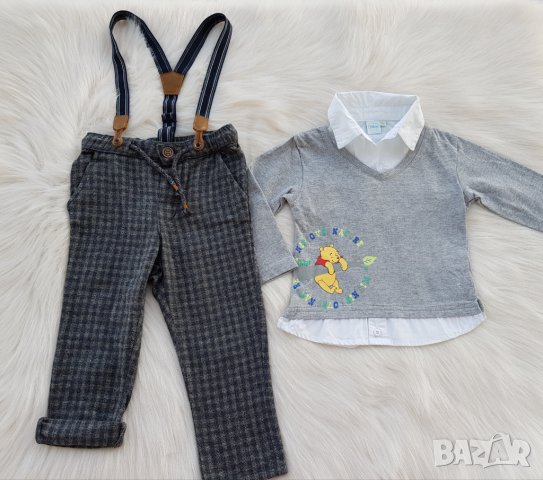 Блуза-риза с Мечо Пух 12-18 месеца, снимка 3 - Комплекти за бебе - 34028175