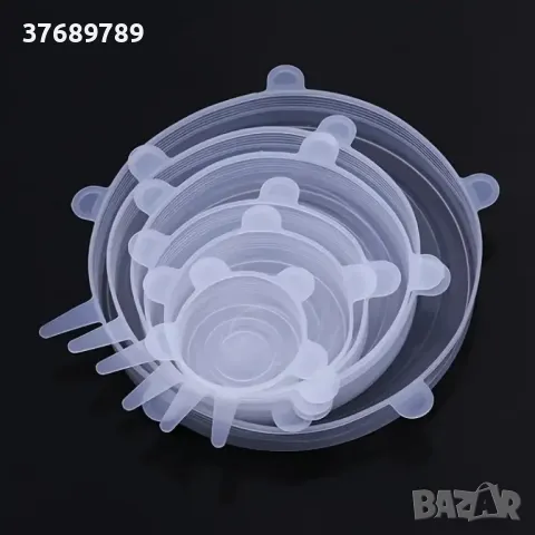 6 бр. силиконови еластични капаци за съхранение на храна, снимка 5 - Аксесоари за кухня - 48407293