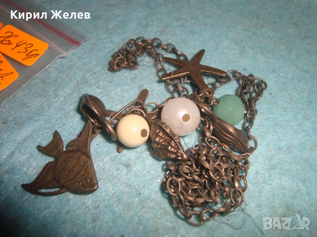 МЕСИНГОВА МОДНА ОГЪРЛИЦА с ФИГУРАЛНИ АРТ ВИСУЛКИ и ФАСЕТИРАН МИНЕРАЛ 25175, снимка 6 - Колиета, медальони, синджири - 35307981